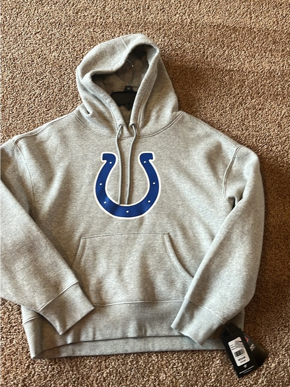 Indianapolis Colts Gray Pullover Hoodie with Blue Horseshoe Logo size medium NWT